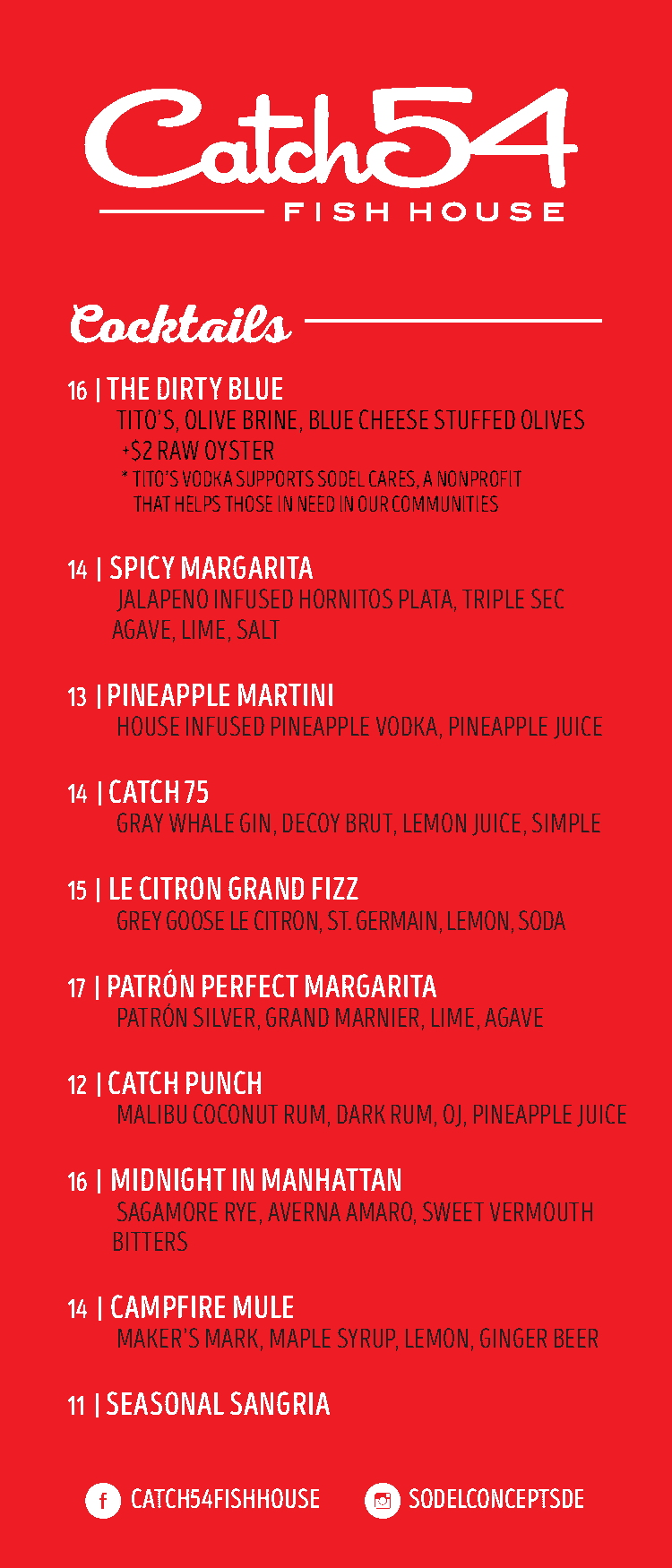 View Our Menu | Seafood Restaurant Fenwick Island | Catch 54